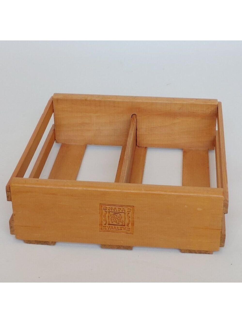 NAPA VALLEY Cassette Tape Holder DOUBLE RACK Wooden Storage Solution 24 Cassette